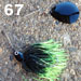 67 - Black, Chartreuse Tips 