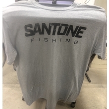 Santone Fishing T-shits - 3XL - GREY/BLACK LETTERING - SHORT SLEEVED
