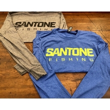 Santone Fishing T-shirts - 3XL - GREY/BLACK LETTERING - LONG SLEEVED