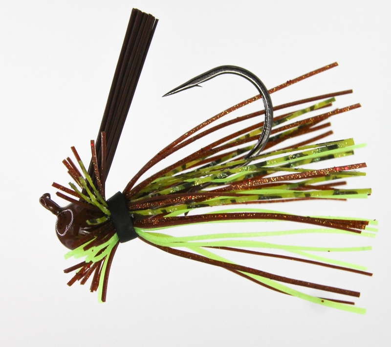 Jewel Bait Finesse Jig, 5/16 oz in Green Pumpkin/Green Flash Jewel Bait Finesse Jig, 5/16 oz in Green Pumpkin/Green Flash